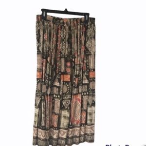 Connections vintage women’s multi colored A-line midi skirt size 16/18